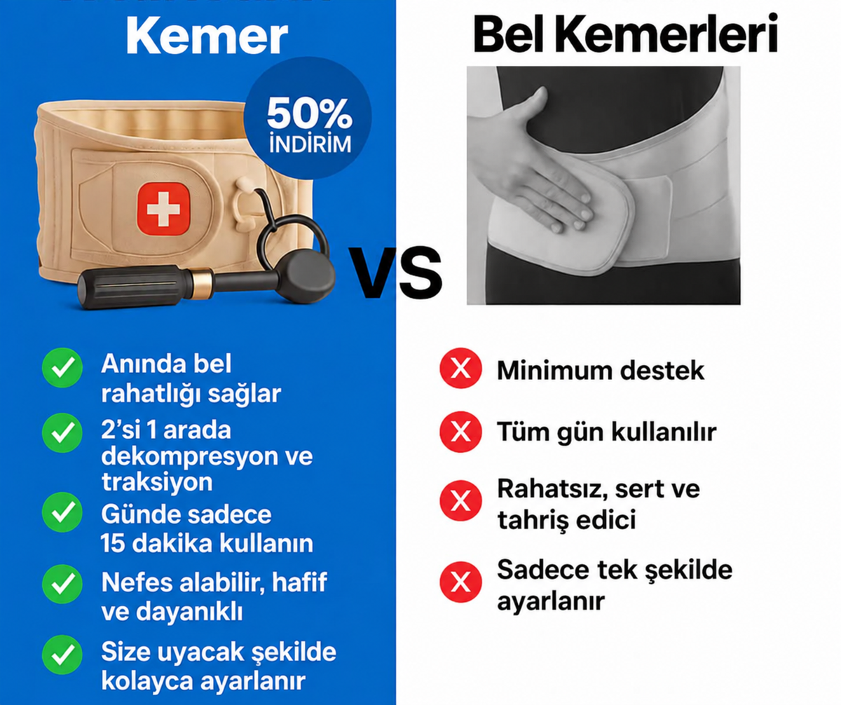 Şişirilebilir bel fıtığı kemeri